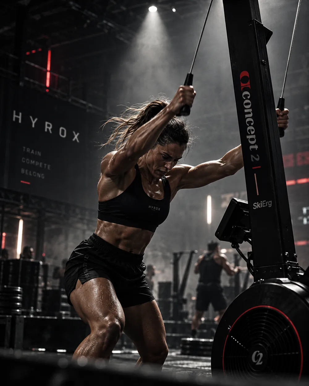 Athlete training on a SkiErg